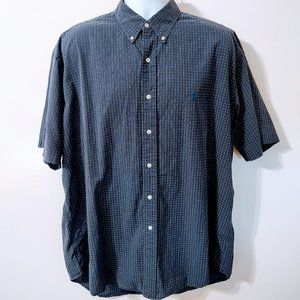 Men's Ralph Lauren Blake Short Sleeve Button Down Dress Shirt in Blue Size XL